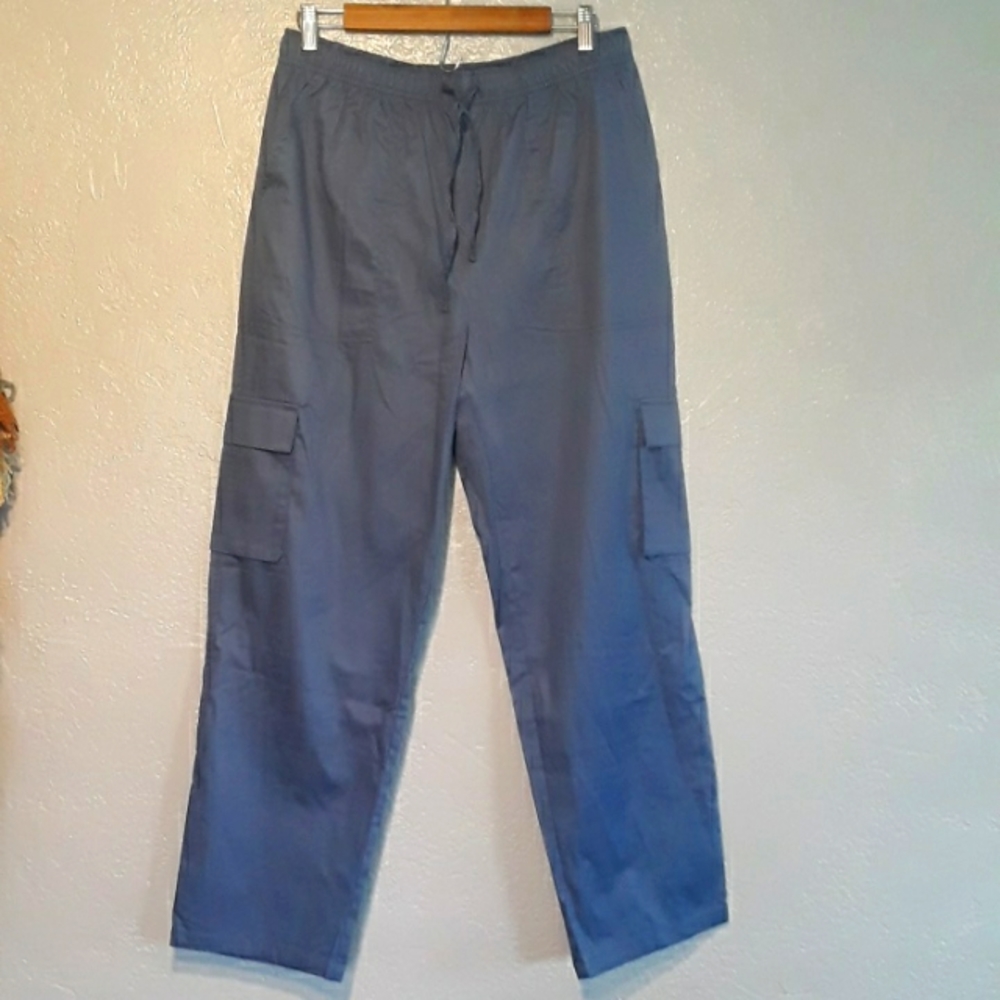 Happily Gray 100% cotton cargo pants extra large new with tags